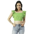 thumbnail image 1 of Moomaya Womens Crop Top, Square Neck, Flutter Sleeve Cotton Short Top Casual, 1 of 8