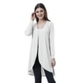 thumbnail image 1 of Moomaya Womens Full Sleeve Hi-Lo Shrug Rounded Hem Long Cotton Summer Cardigan, 1 of 7