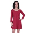 thumbnail image 1 of Moomaya Womens Full Sleeve Shift Dress w/ V neck Cotton Casual Summer Dresses - HE, 1 of 7