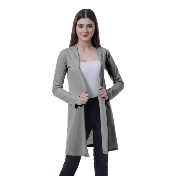 Moomaya Womens Full Sleeves Shrug Open Front Long Lightweight Casual Cardigan