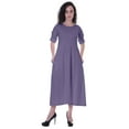 thumbnail image 1 of Moomaya Womens Gathered Waist Dress Tea Length Dresses Classic Summer Clothing, 1 of 7
