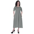 thumbnail image 1 of Moomaya Womens Gathered Waist Dress Tea Length Dresses Classic Summer Clothing, 1 of 7
