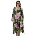 thumbnail image 1 of Moomaya Womens Georgette Short Beach Kaftan Beachwear Bikini Coverup Midi Dress, 1 of 6