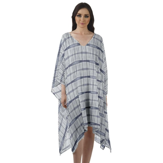 Moomaya Womens Georgette Short Beach Kaftan Beachwear Bikini Coverup Midi Dress