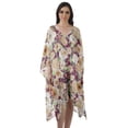 thumbnail image 1 of Moomaya Womens Georgette Short Beach Kaftan Beachwear Bikini Coverup Midi Dress, 1 of 6