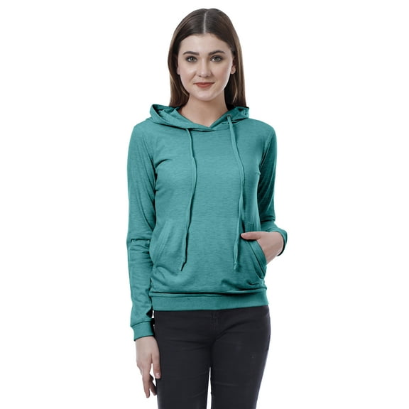 Moomaya Womens Hoodie Full Sleeves Top w/ Pockets Casual Soft Hoodies