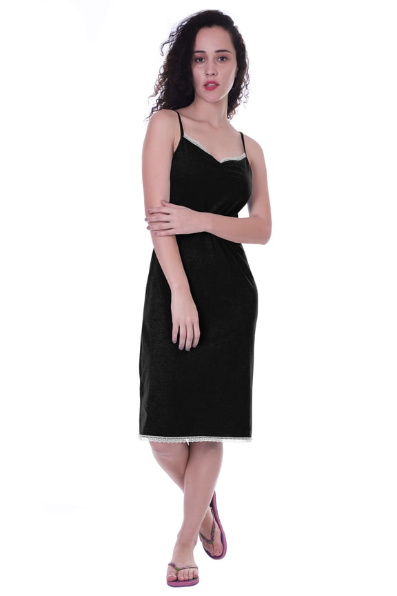 Womens Lace V Neck Nightgown Spaghetti Strap Sleepwear Nightdress_FFZ