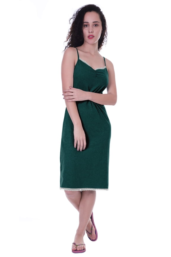 Womens Lace V Neck Nightgown Spaghetti Strap Sleepwear Nightdress_VC7