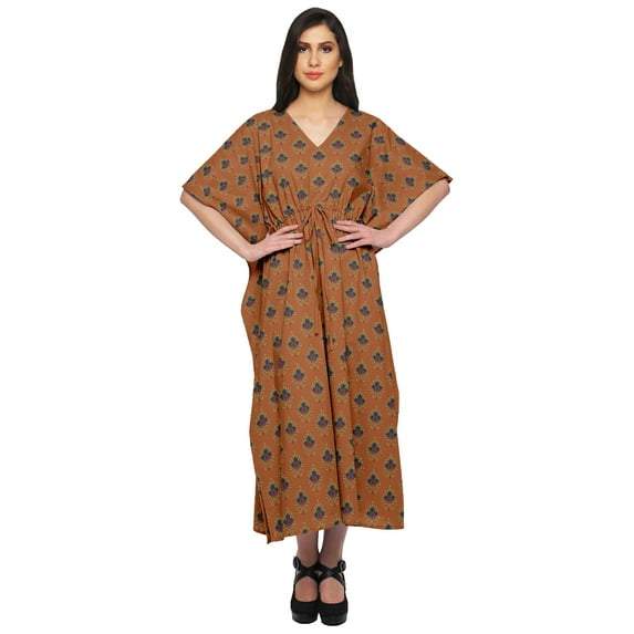 Moomaya Womens Long Beach Kaftan Beachwear Bikini Coverup Dress Kaftan Plus Size - 2XL-3XL