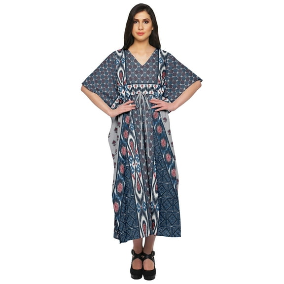 Moomaya Womens Long Beach Kaftan Beachwear Bikini Coverup Dress Kaftan Plus Size