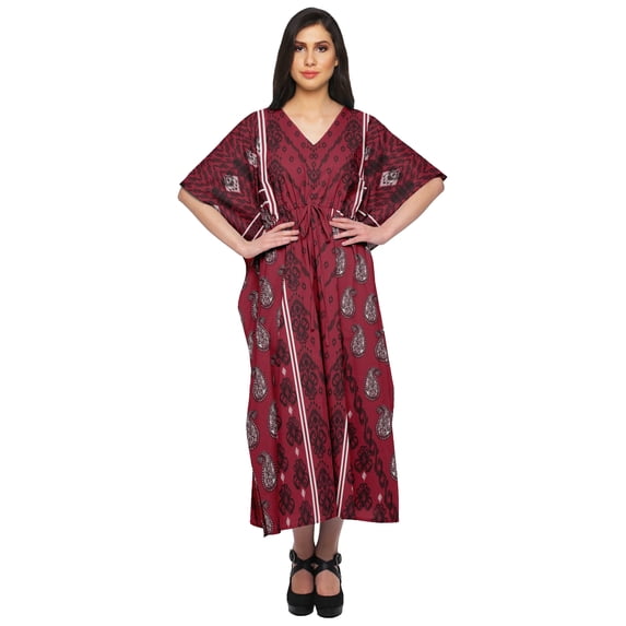 Moomaya Womens Long Beach Kaftan Beachwear Bikini Coverup Dress Kaftan Plus Size