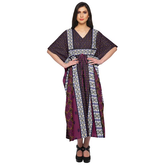 Moomaya Womens Long Beach Kaftan Beachwear Bikini Coverup Dress Kaftan Plus Size