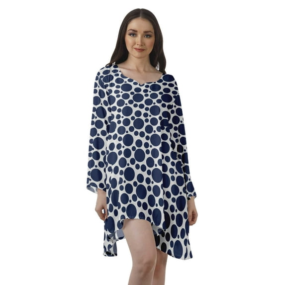 Moomaya Womens Long Sleeve Tunic Tops Printed Long Sleeve Dresses Girls