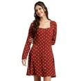 thumbnail image 1 of Moomaya Womens Long Sleeves Dress, Square Neck Short Length Casual Mini Dress, 1 of 8