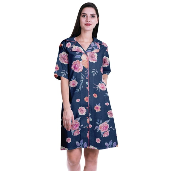 Moomaya Womens Night Shirt For Sleeping Printed Sleepwear Nightdress-S-XXL