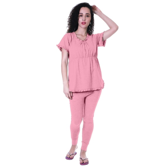 Moomaya Womens Nightwear Set Pyjama Cotton Sleepwear 2 Pcs Nightdresses