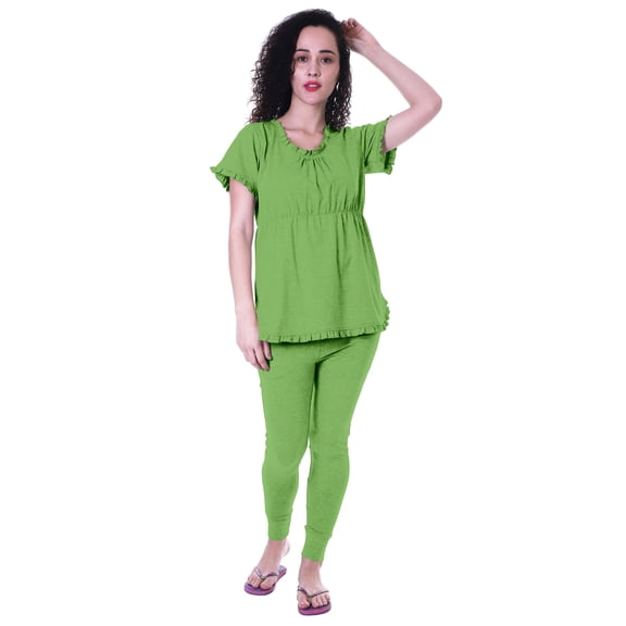 Moomaya Womens Nightwear Set Pyjama Cotton Sleepwear 2 Pcs Nightdresses