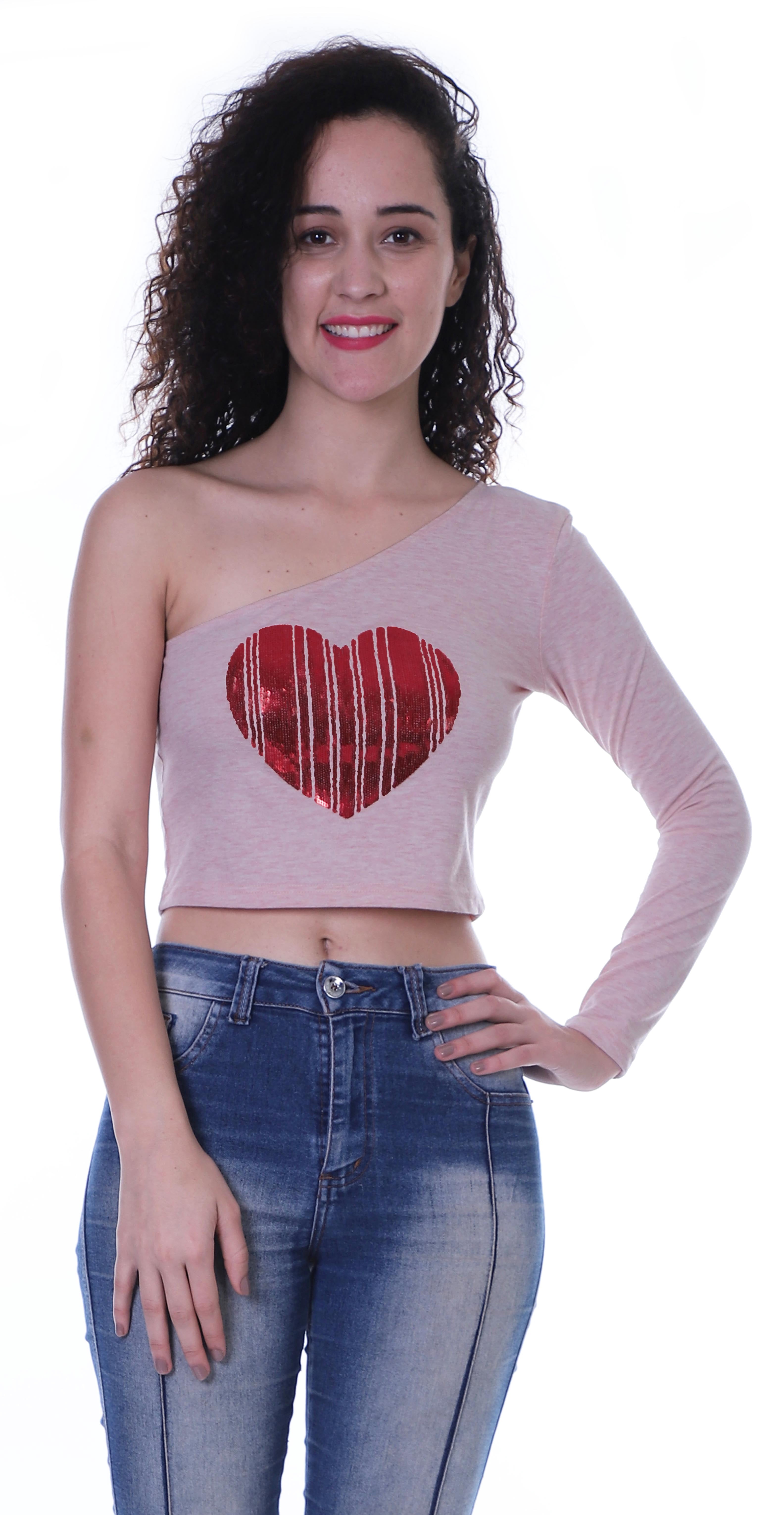 Black One Shoulder Full Sleeve Tie-Up Top main image 0