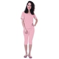 thumbnail image 1 of Moomaya Womens Plain Nightwear Set w/ Capri Cotton Sleepwear 2 Pcs Nightdresses-KTZ, 1 of 7