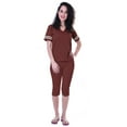 thumbnail image 1 of Moomaya Womens Plain Nightwear Set w/ Capri Cotton Sleepwear 2 Pcs Nightdresses-VC7, 1 of 7