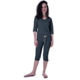 thumbnail image 1 of Moomaya Womens Plain Nightwear Set w/ Capri Cotton Sleepwear 2 Pcs Nightdresses, 1 of 5