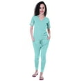 thumbnail image 1 of Moomaya Womens Plain Nightwear Set w/ Pyjama Cotton Sleepwear 2 Pcs Nightdresses, 1 of 7