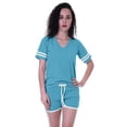 thumbnail image 1 of Moomaya Womens Plain Nightwear Set w/ Shorts Cotton Sleepwear 2 Pcs Nightdresses, 1 of 7