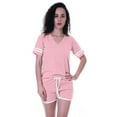 thumbnail image 1 of Moomaya Womens Plain Nightwear Set w/ Shorts Cotton Sleepwear 2 Pcs Nightdresses, 1 of 7