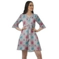 thumbnail image 1 of Moomaya Womens Poly Crepe Shirt Dress Printed Ruffle Sleeves Casual Summer Wear, 1 of 6