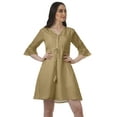 thumbnail image 1 of Moomaya Womens Poly Crepe Shirt Dress Printed Ruffle Sleeves Casual Summer Wear, 1 of 1