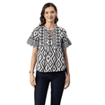 thumbnail image 1 of Moomaya Womens Printed Cotton Blouse, Boho Top, Short Sleeves Summer Top, 1 of 7
