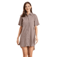 thumbnail image 1 of Moomaya Womens Printed Dress, Elbow Sleeves Buttoned Down Collared Knee Length Dress, 1 of 8