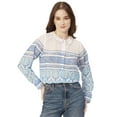 thumbnail image 1 of Moomaya Womens Printed Peter Pan Collar Shirt, Long Sleeve Button Down Designer Shirt, 1 of 8