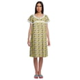 thumbnail image 1 of Moomaya Womens Printed Round Neck Nursing Sleepwear Cotton Poplin Nightdress, 1 of 5