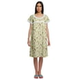 thumbnail image 1 of Moomaya Womens Printed Round Neck Nursing Sleepwear Cotton Poplin Nightdress, 1 of 5