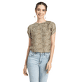 thumbnail image 1 of Moomaya Womens Printed Round Neck Top, Short Petal Sleeves Summer Top, 1 of 9