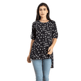 thumbnail image 1 of Moomaya Womens Printed Round Neck With Button Placket Long Summer Tunic Top, 1 of 8
