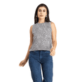 thumbnail image 1 of Moomaya Womens Printed Side-Buttoned Top, Sleeveless Round Neck Casual Top, 1 of 8