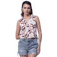 thumbnail image 1 of Moomaya Womens Printed Sleeveless Top, Collared Casual Summer Top, 1 of 9