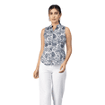 thumbnail image 1 of Moomaya Womens Printed Sleeveless Top, Mandarin Collar Shirt Top, 1 of 8