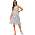 thumbnail image 1 of Moomaya Womens Printed Strap Shoulders Dress, Round Neck A-Line Dress, 1 of 7