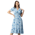 thumbnail image 1 of Moomaya Womens Printed Summer Dress, V-Neck Ruffled Viscose Midi Dress, Sundress, 1 of 7