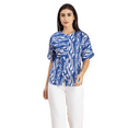 thumbnail image 1 of Moomaya Womens Printed Summer Top, Button Down Cotton Shirt Top, 1 of 8