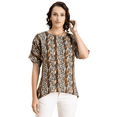 thumbnail image 1 of Moomaya Womens Printed Summer Tunic Top, Round Neck, Elbow, Loose-Fit Casual Top, 1 of 8