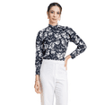 thumbnail image 1 of Moomaya Womens Printed Top, Ban Collar Long Cuff Sleeves Top, 1 of 8