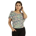 thumbnail image 1 of Moomaya Womens Printed Tops For Women Short Sleeve Flared Top Blouse, 1 of 8