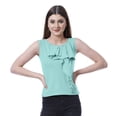 thumbnail image 1 of Moomaya Womens Sleeveless Ruffle Top Round Neck Blouse Casual Tshirt Tops, 1 of 7