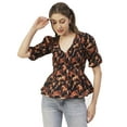 thumbnail image 1 of Moomaya Womens Smocked Printed Top, Womens Elbow Sleeve Tops For Summer, 1 of 1
