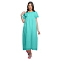 thumbnail image 1 of Moomaya Womens Solid A-Line Round Neck Nursing Sleepwear Cotton Nightdress, 1 of 6