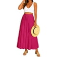 thumbnail image 1 of Moomaya Womens Solid Cotton Maxi Skirt with Pockets | Tiered 40-Inch Long Skirt | Elastic Waist Resort Wear | Summer Outfit, 1 of 7